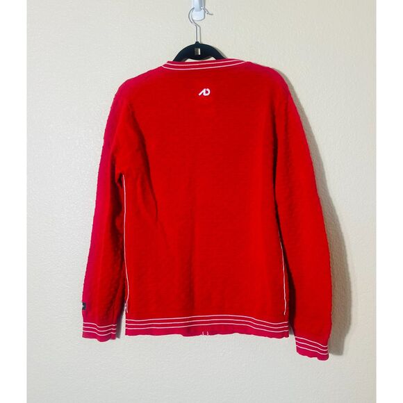 RARE Mens Nike Sportswear Athletic Department Red Contrast Sweater Cardigan Med - Picture 2 of 10